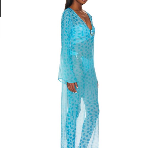 Cin Cin x Revolve-Totem Hoop Dress in Blue - Picture 2 of 8